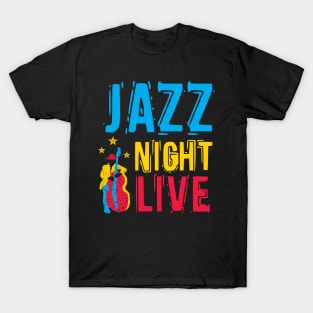 Jazz Night Live Colorful Design T-Shirt